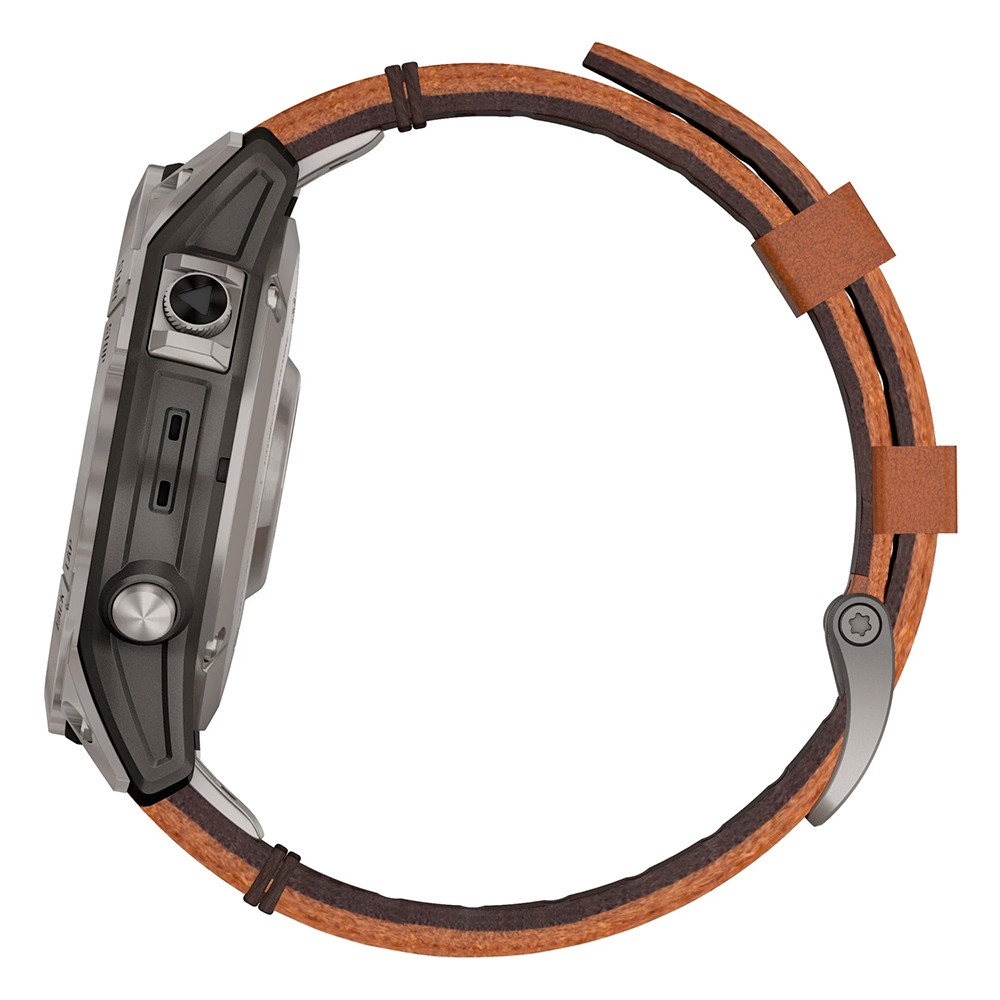 Fenix 7 – Sapphire Solar Edition Titane avec bracelet en cuir marron