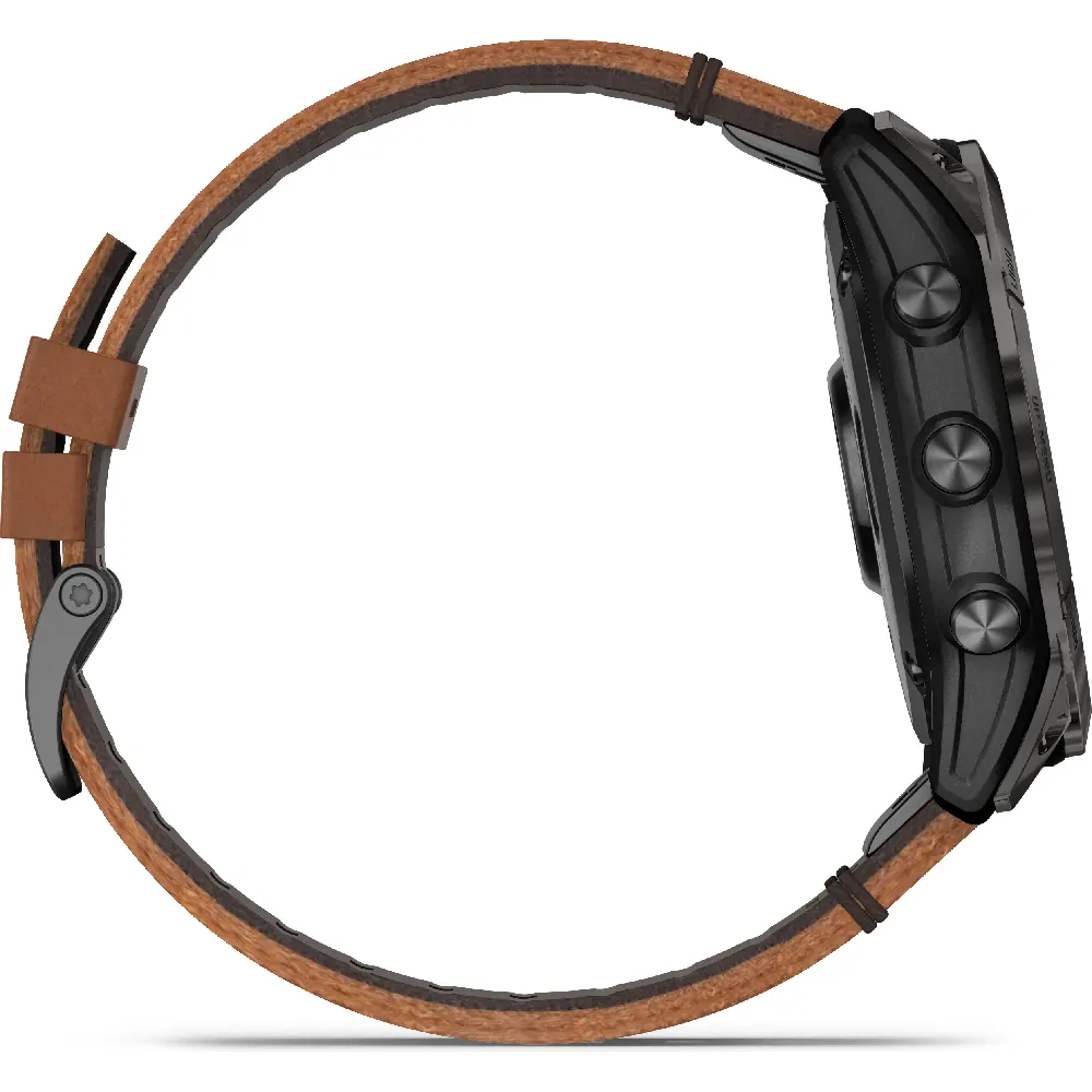 ⇒ Montre Garmin epix™ Pro Gen 2 Sapphire Edition - 51 mm Titane - Carbon  Gray DLC - bracelet Cuir marron + bracelet silicone noir - 010-02804-30